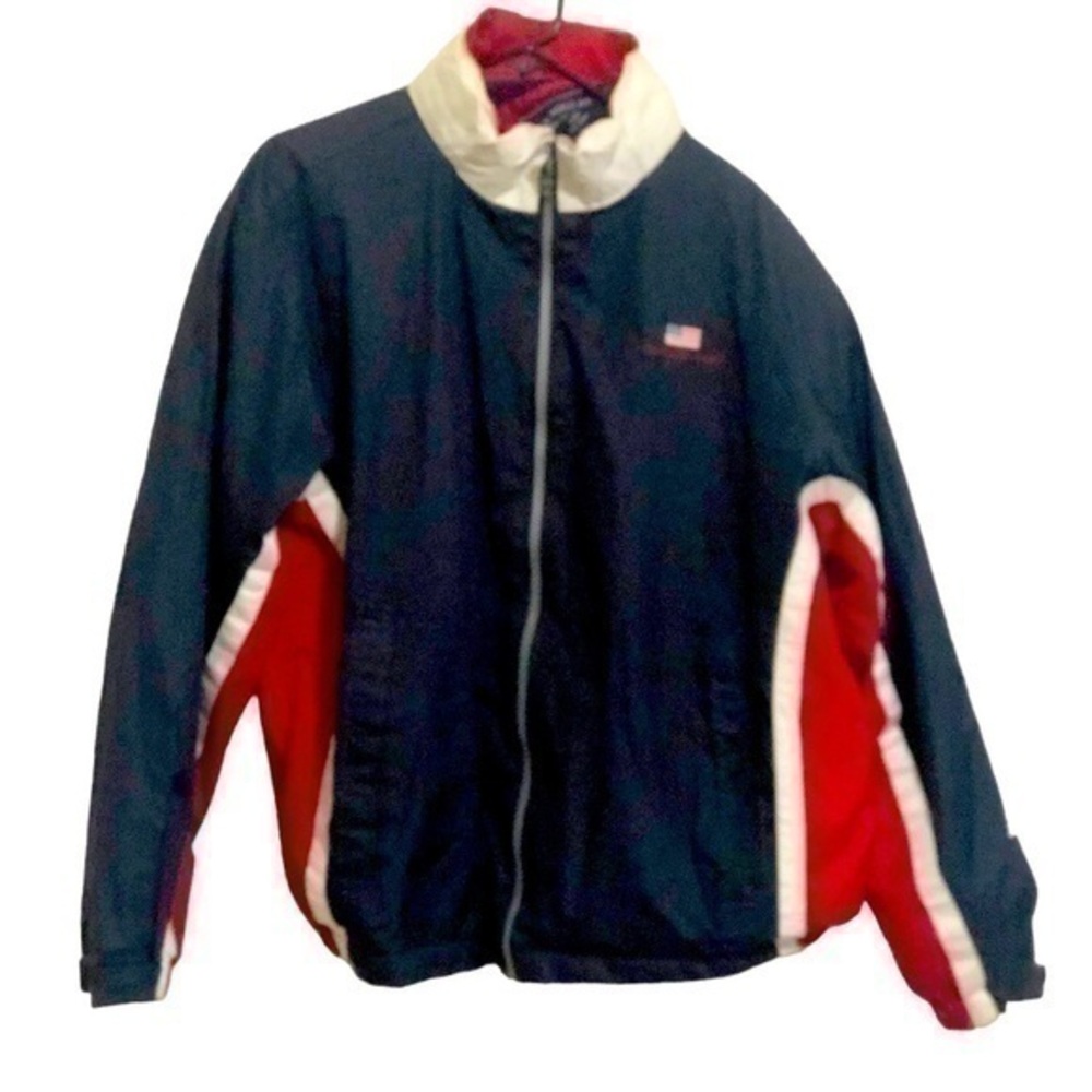 Vintage US Polo Assn Full Zip Jacket Mens Navy Red White Size XL